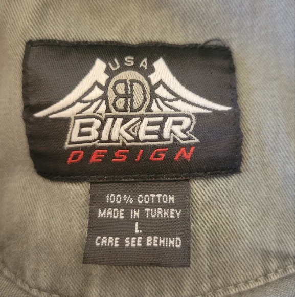 LOT OF 2 COTTON BIKER SHIRTS  STURGIS INDIAN HEAD & CHOPPER PRINTS  SLEEVELESS L - Picture 6 of 13